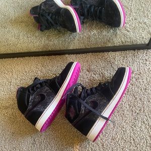 AIR JORDAN 1 MID black purple flower race 🖤💜